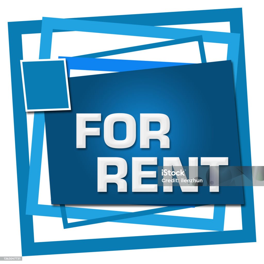 For Rent Blue Random Borders Square Shapes Stock Illustration ...