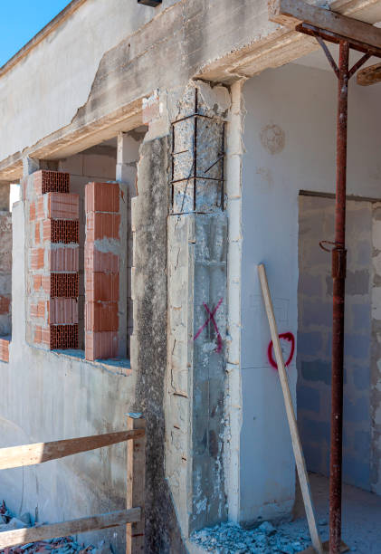 istock reinforced concrete column ready for the reinforcement with grouting of reinforcement rods with epoxy resin 1363048071