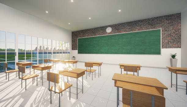 istock 3d rendering of classroom for education concept and background. 1363048294