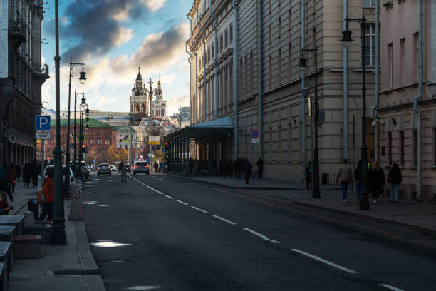 Moscow cityscape at sunset