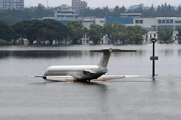 Photo of flood situation in Thailand airport