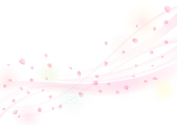 桜吹雪背景、桜フレーム - 桜吹雪点のイラスト素材／クリップアート素材／マンガ素材／アイコン素材