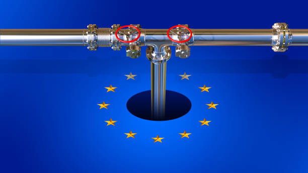 Chemical pipeline networks and infrastructure in Europe stock photo