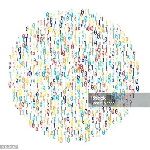 Small Circle Random Small Random Digital 0 And 1 Digits Forming Circle Stock Illustration ...