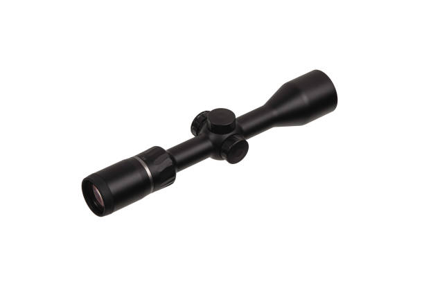 istock modern black optical scope for weapon isolated on white. sight scope isolated on white background 1363064342