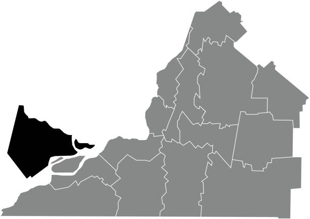 карта локатора муниципалитета водрёй-суланж - monteregie county stock illustrations