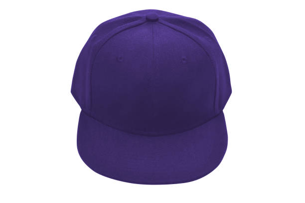 istock Lilac baseball cap isolated on white background, front view, place for text. 1363069574