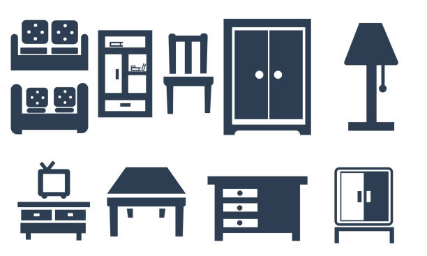 home furniture icons vector design home furniture icons vector design muebles stock illustrations