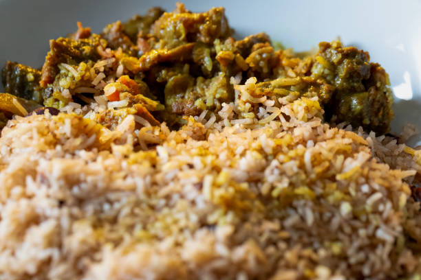 istock Jamaican Curried Goat with rice 1363074386