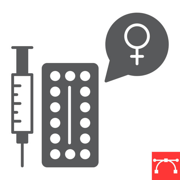 Hormone therapy glyph icon Hormone therapy glyph icon, medical and menopause, hormone replacement therapy vector icon, vector graphics, editable stroke solid sign, eps 10. hormone therapy stock illustrations