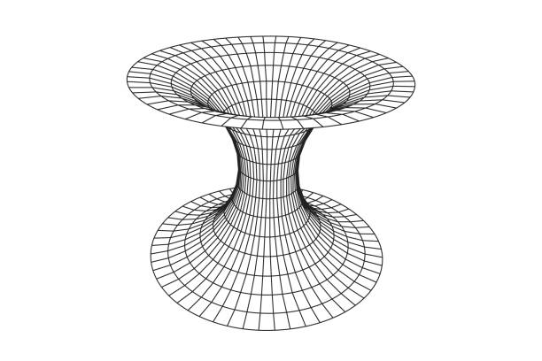 ilustrações de stock, clip art, desenhos animados e ícones de wormhole geometric grid wireframe tunnel flat style design vector illustration. - física quântica