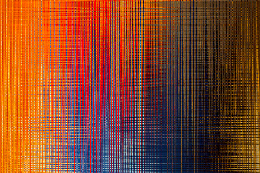 Orange Red Blue Brown geometric weave pattern