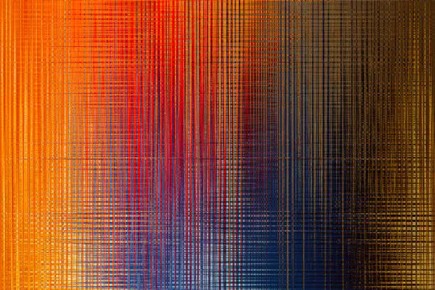 Photo of Orange Red Blue Brown geometric weave pattern