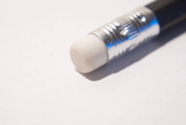 istock one black pencil with eraser on a white background 1363080846