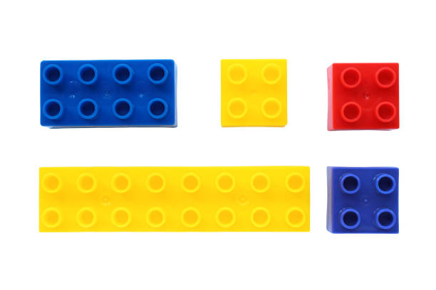 Color details from the construction designer. Close-up. Isolated object on white background. Isolate.