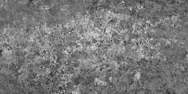 istock Ancient wall with peeling plaster. Old concrete wall, panoramic textured background grey color, monochrome 1363083621