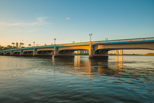 Urban view of the Capibaribe River in Recife Pernambuco, Brazil