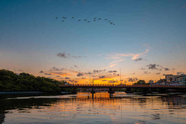 Urban view of the Capibaribe River in Recife Pernambuco, Brazil