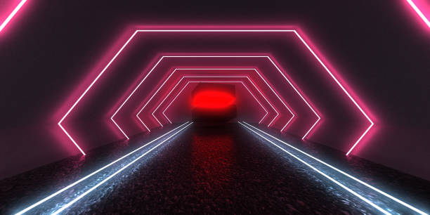 istock 3D abstract background with neon lights. neon tunnel  .space construction . .3d illustration3 1363086313
