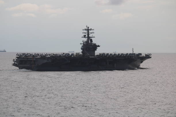 istock Military Aircraft Carrier Ship Flight 1363094281