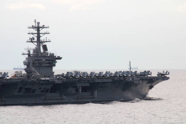 istock Military Aircraft Carrier Ship Flight 1363094294