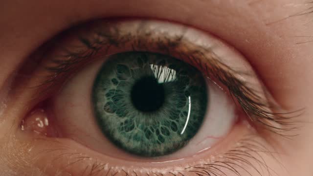 Extreme closeup on blue child eye