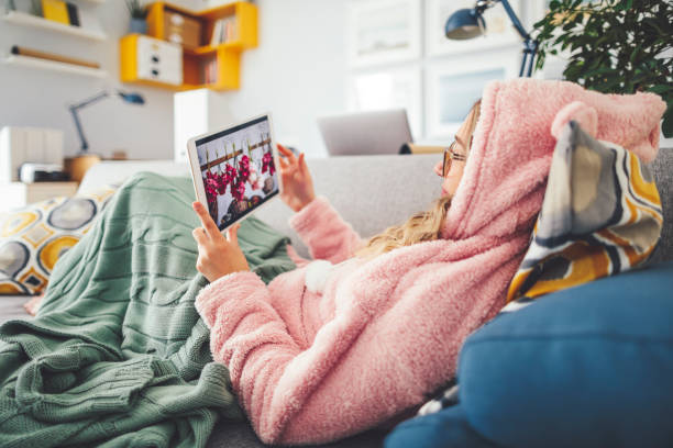 istock Young woman at home 1363104052