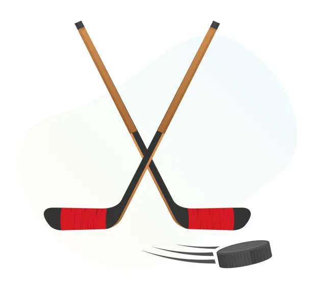 Vector illustration of Ice Hockey - Sports Symbol - Stock Illustration