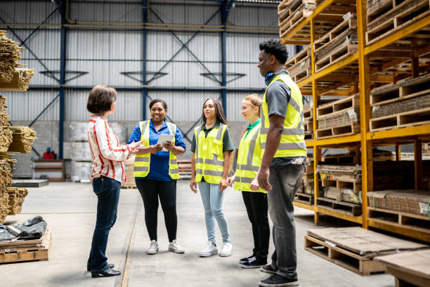 istock Team meeting in a factory 1363110885