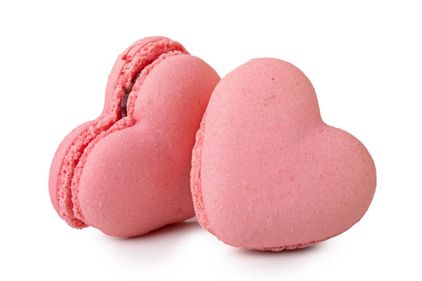 Sweet red macaroon heart shape