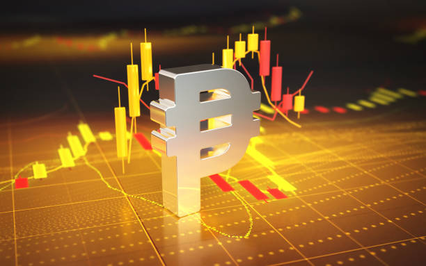 istock Peso Sign on digital graphic background 1363115372