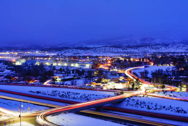 istock Gypsum Colorado Interstate 70 Night Townscape View 1363117672