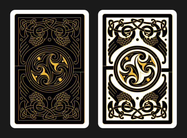 обратная сторона игральной карты - обратная сторона вектора узора игральных карт - cards rear view pattern design stock illustrations