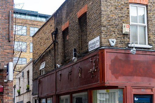 Disused shop on Stukeley Street London, England, UK.
