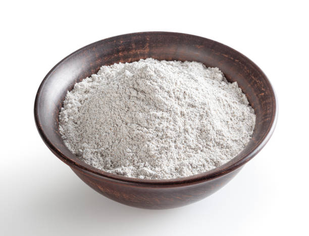 istock Rye flour in ceramic bowl isolated on white background with clipping path 1363123132
