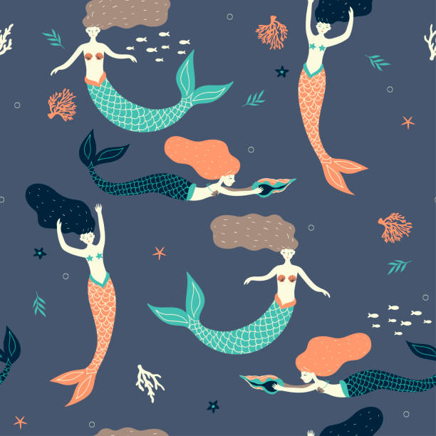 Mermaid Solid Color 860+ Mermaid To Color Background Stock Illustrations, Royalty-Free ...