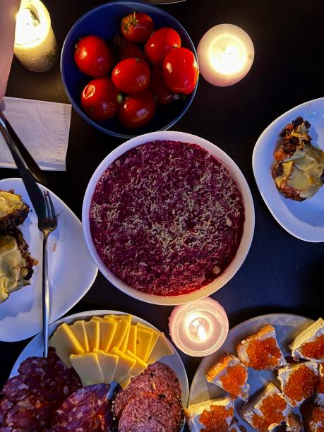 istock christmas traditional russian table top view 1363126833