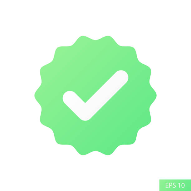 grün verifiziertes häkchen oder gültiges siegelvektorsymbol im flat style design für website-design, app, ui, isoliert auf wei