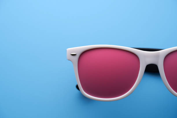 istock white frame sunglasses with tinted pink 1363134893