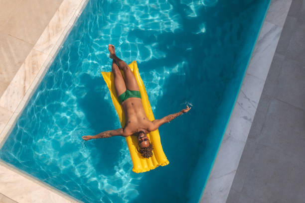 Man, Afro, Vacation, Swimming Pool, Summer