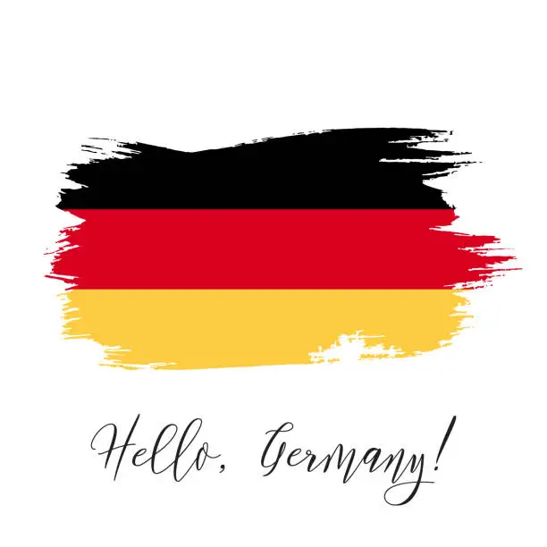 Vector illustration of Germany vector watercolor national country flag icon.