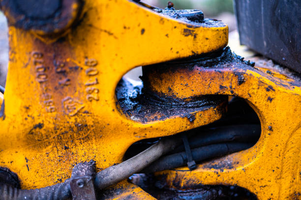 istock Close up of a part of a logging tractor. 1363141304