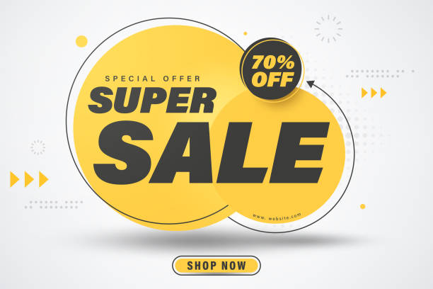ภาพประกอบสต็อกที่เกี่ยวกับ “การออกแบบเทมเพลตแบนเนอร์ super sale สําหรับเว็บหรือโซเชียลมีเดียลด 70% - sale”