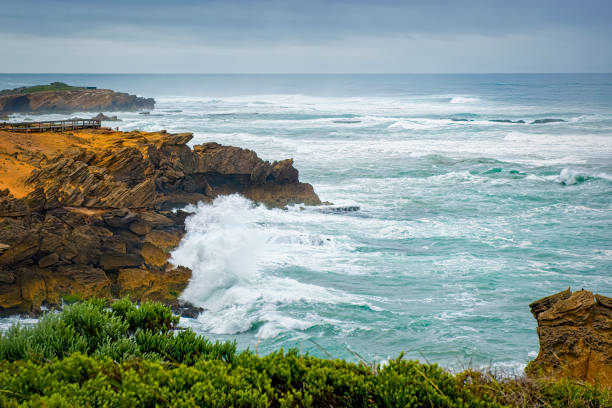 The coastline of Victoria Australia. On a overcast day