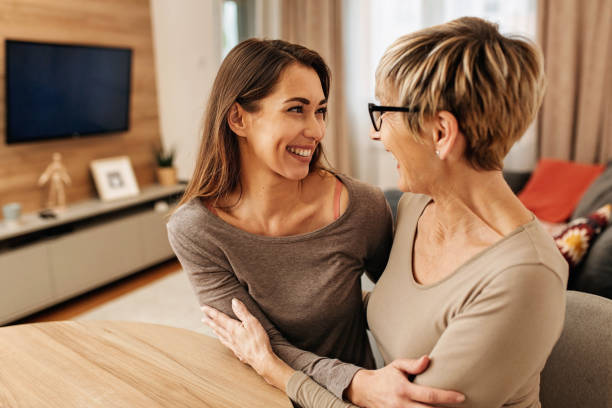 istock Caucasian mother and daughter bonding at home 1363163675