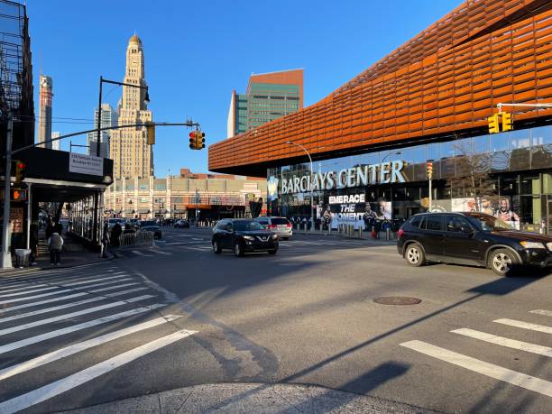 바클레이 센터 입구, 데이 - barclays center 뉴스 사진 이미지