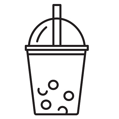 Vector illustration of a take out and delivery restaurant icon. Fully editable stroke outline for easy editing. Simple outline symbol that includes vector eps and high resolution jpg in download.