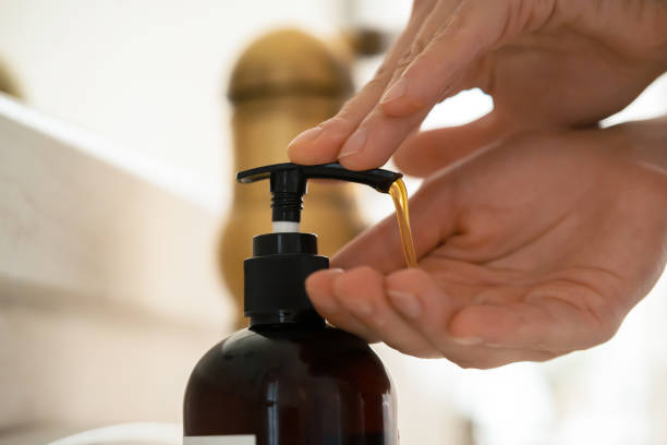 istock Girl washes her hands with soap. 1363169350