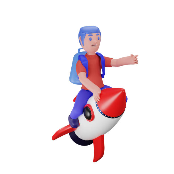 istock character riding a rocket with a back to school concept 1363170140