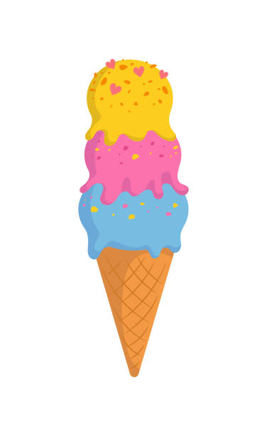 illustrazioni stock, clip art, cartoni animati e icone di tendenza di concetto di gelato - cream horn